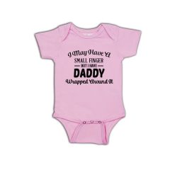 Daddy Wrapped Around My Finger Baby Romper Pink