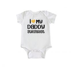 I love my daddy strongest Baby Romper White