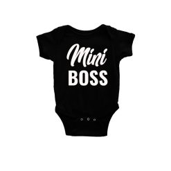 Mini Boss Design Baby Romper Black