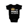 Prince has arrived Baby Romper Black