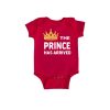 Prince has arrived Baby Romper Red