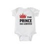 Prince has arrived Baby Romper White