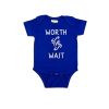 Worth The Wait Baby Romper Blue
