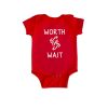 Worth The Wait Baby Romper Red