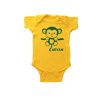 Name with Hanging Monkey Baby Romper yellow