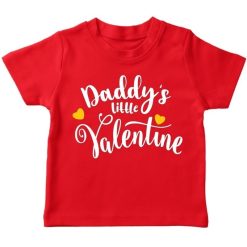 Daddy's little valentine red t-shirt for boy girl
