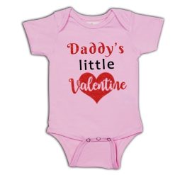daddys valentine pink romper unisex boys girls