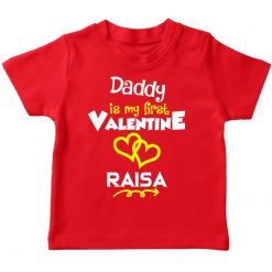Daddy is my first valentine red t-shirt