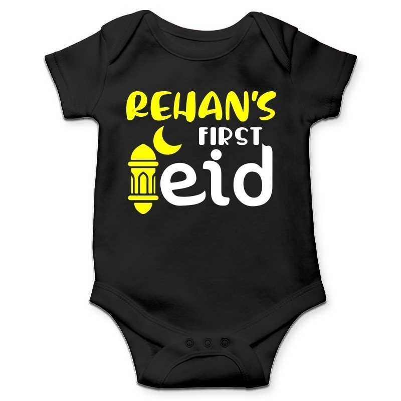 First Eid Black Romper