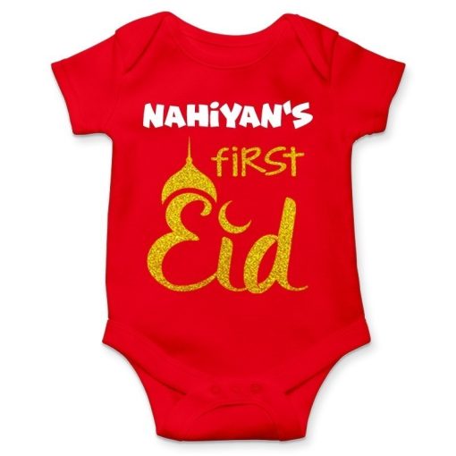 First eid celebration red romper