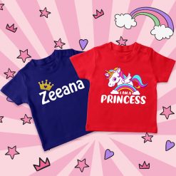 customized name and unicorn t-shirt