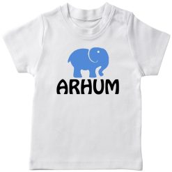 Animal-Series-Elephant-with-Customized-Name-T-shirt-White
