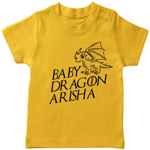 Baby-Dragon-T-shirt-for-Boys-and-Girls-Yellow