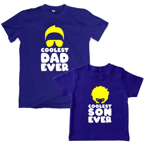 Coolest Dad Son Matching Combo T-Shirt Blue