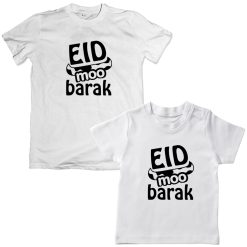 Eid-Moo-Barak-With-Horns-Family-Matching-Tee-White