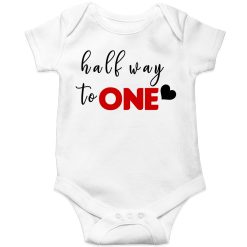 Half-Way-To-One-Birthday-Unique-Baby-Romper-White
