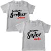 Handsome Bro Awesome Sis Family Combo T-Shirt Grey