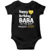 Happy-Birthday-daddy,-I’m-the-best-present-ever-Baby-Romper-Black