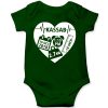 Heart shape Birth facts Baby Romper Green
