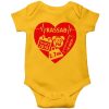 Heart shape Birth facts Baby Romper Yellow