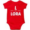 L is for Lora Customized Name Baby Romper Red