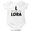 L is for Lora Customized Name Baby Romper White