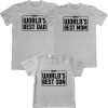 Meet Worlds Best Fam Combo T-Shirt Grey