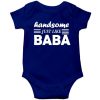 Handsome-Like-BABA-Baby-Romper-Blue