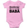 Handsome-Like-BABA-Baby-Romper-Pink