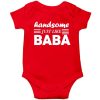 Handsome-Like-BABA-Baby-Romper-Red