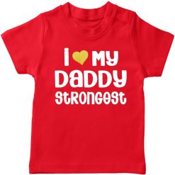 Love-My-Daddy-Strongest-Tee-Red
