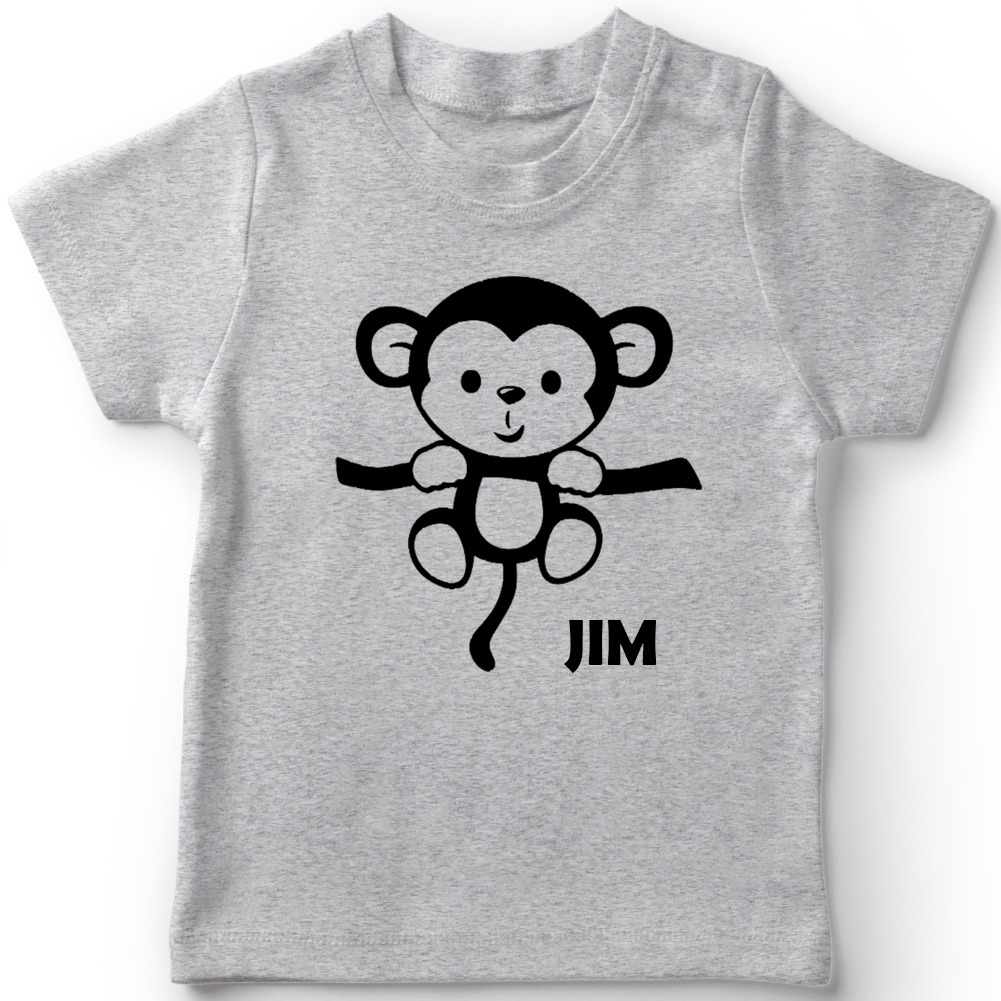 Name-with-Hanging-Monkey-T-Shirt-Grey