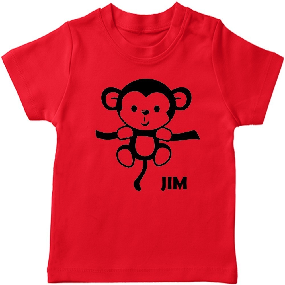 Name-with-Hanging-Monkey-T-Shirt-Red