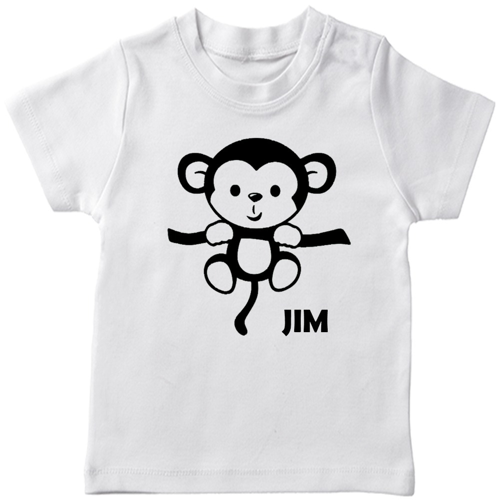 Name-with-Hanging-Monkey-T-Shirt-White