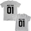 Best-Dad-Son-Numeric-Combo-T-Shirt-Grey