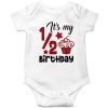 Cupcake-half-birthday-Celebration-Baby-Romper-White
