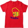 Customized-Name-With--Dhol-Design-T-Shirt-Red