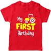 First-Birthday-Celebration-Trucktor-T-Shirt-Red