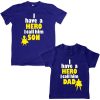Superhero-Calling-Dad-Son-Combo-Tee-Blue