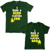Superhero-Calling-Dad-Son-Combo-Tee-Green