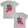 Superhero-Calling-Dad-Son-Combo-Tee-Grey