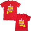 Superhero-Calling-Dad-Son-Combo-Tee-Red