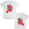 Superhero-Calling-Dad-Son-Combo-Tee-White