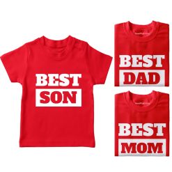 Best-Son-Best-Mom-&-Best-Dad-Family-Combo-TShirt-Red