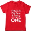 Cute,-Fun-&-One-Birthday-T-Shirt-Red