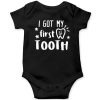 First-Tooth-Baby-Romper-Black