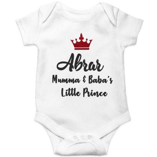 Mamma-&-Baba's-Little-Prince-Baby-Romper-White