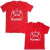 Dad-Son-Player-Combo-T-Shirt-Red