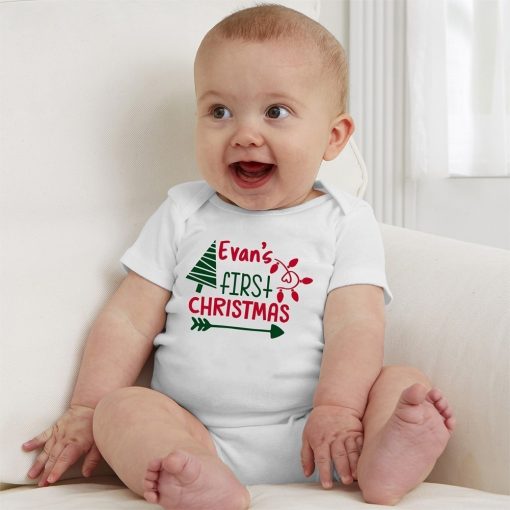 First-Christmas-Customized-Name-Baby--Romper-Content