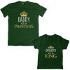 King-Daddy-&-Princess-Daughter-Family-Combo-T-Shirt-Green